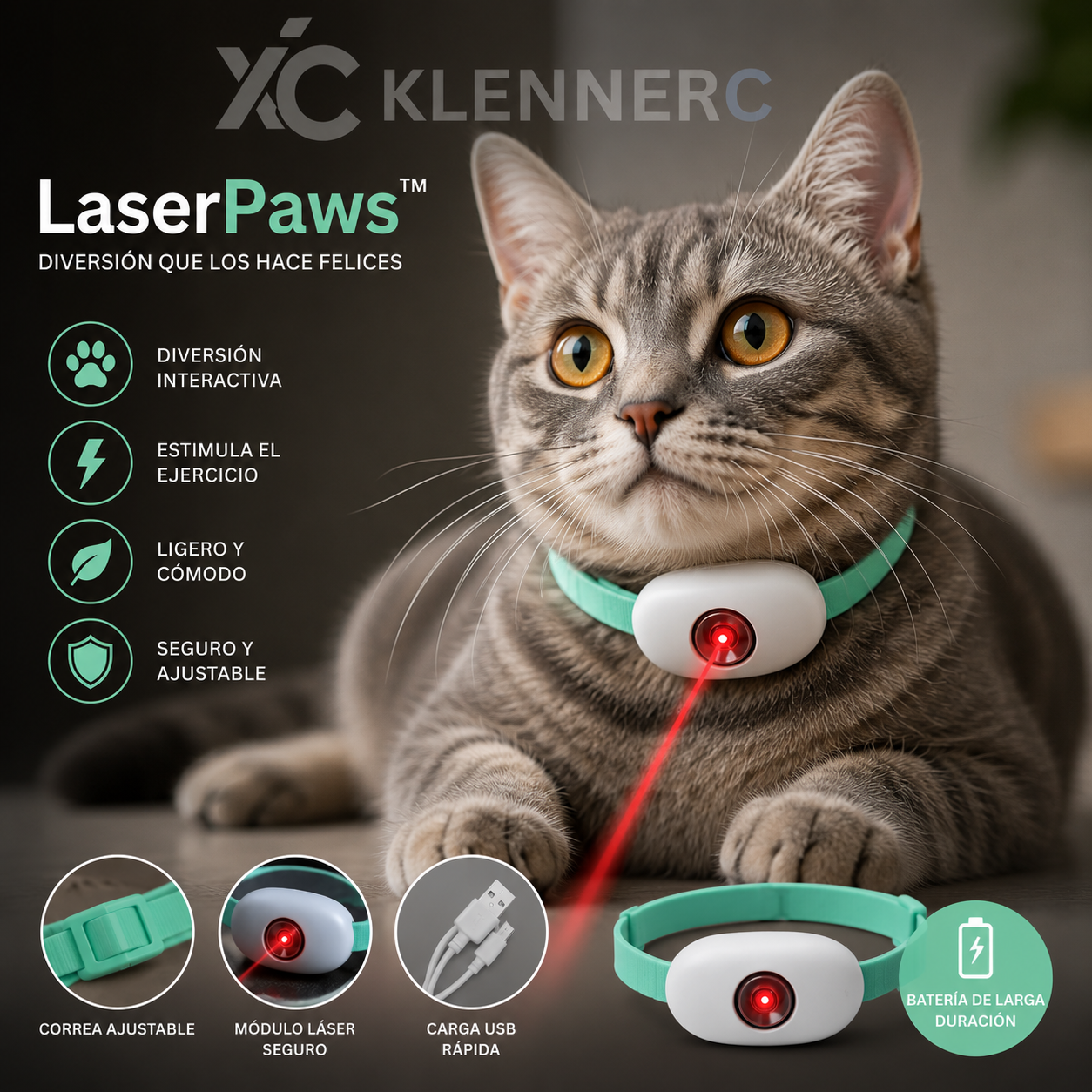 LaserPaws™ COLLAR CON LASER PARA MASCOTAS
