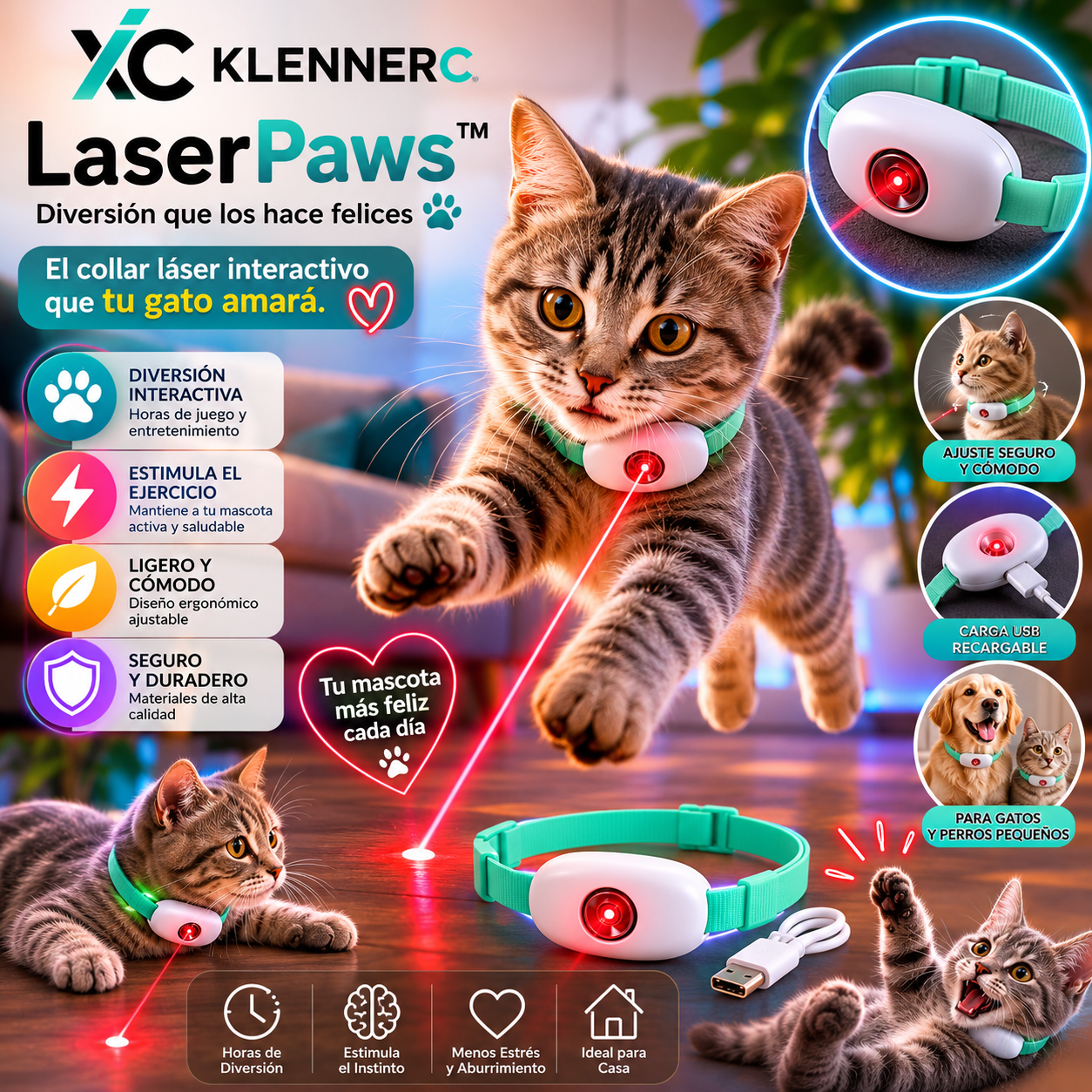 LaserPaws™ COLLAR CON LASER PARA MASCOTAS