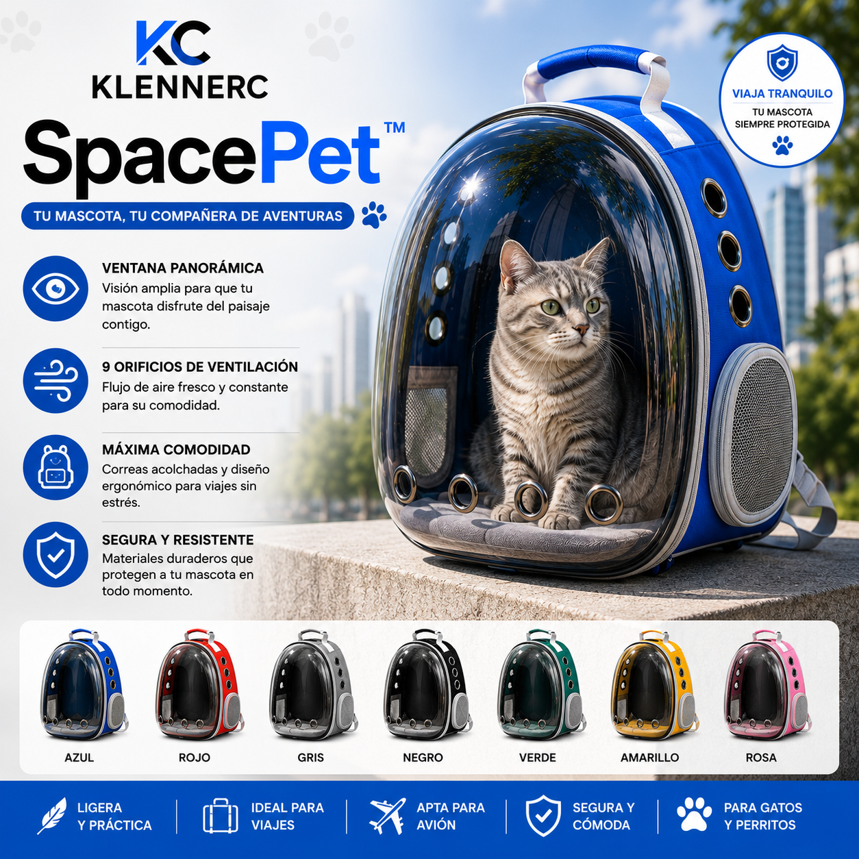 SpacePet™ Mochila Estilo Espacial Para Mascotas