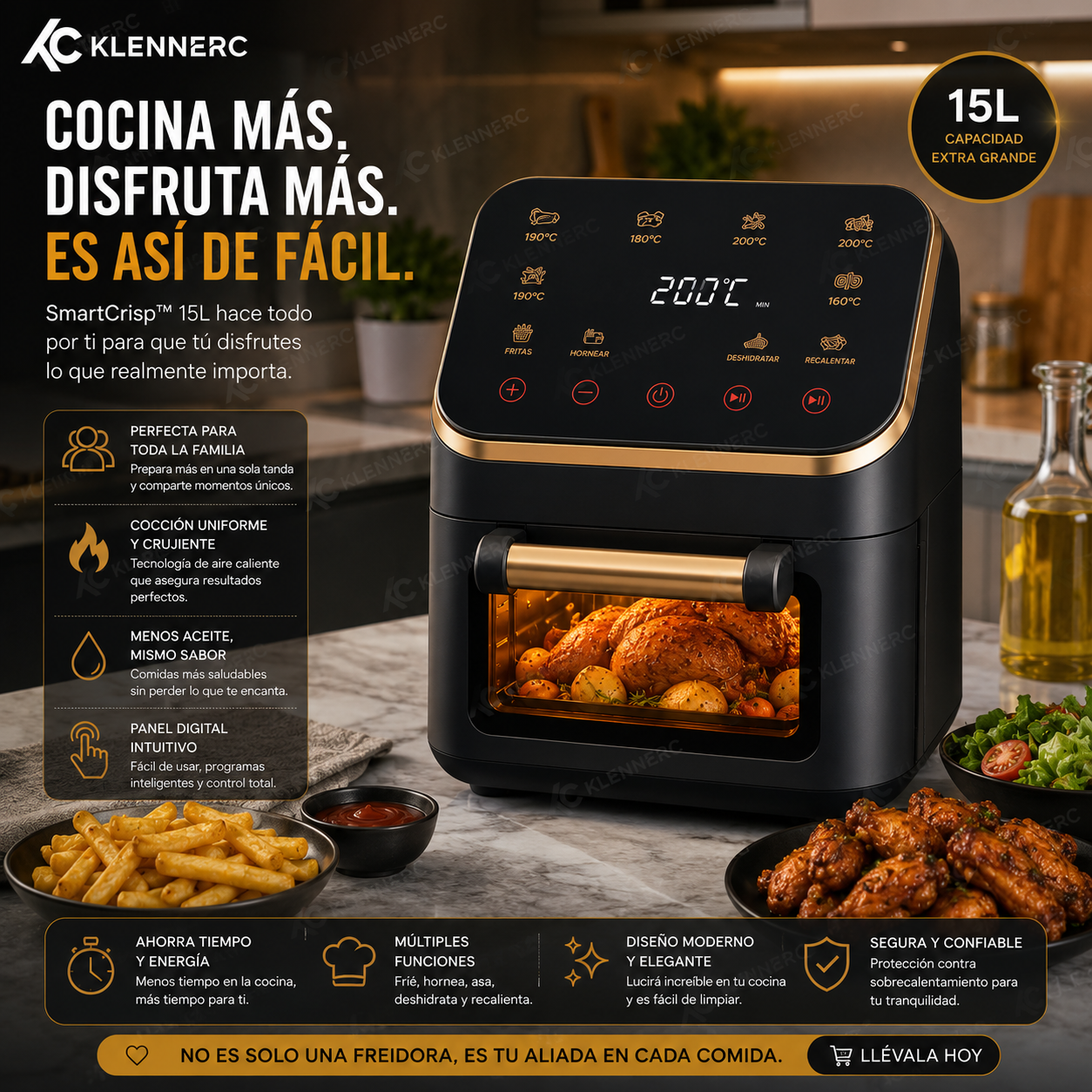 SmartCrisp™ Freidora de Aire Digital 15 L