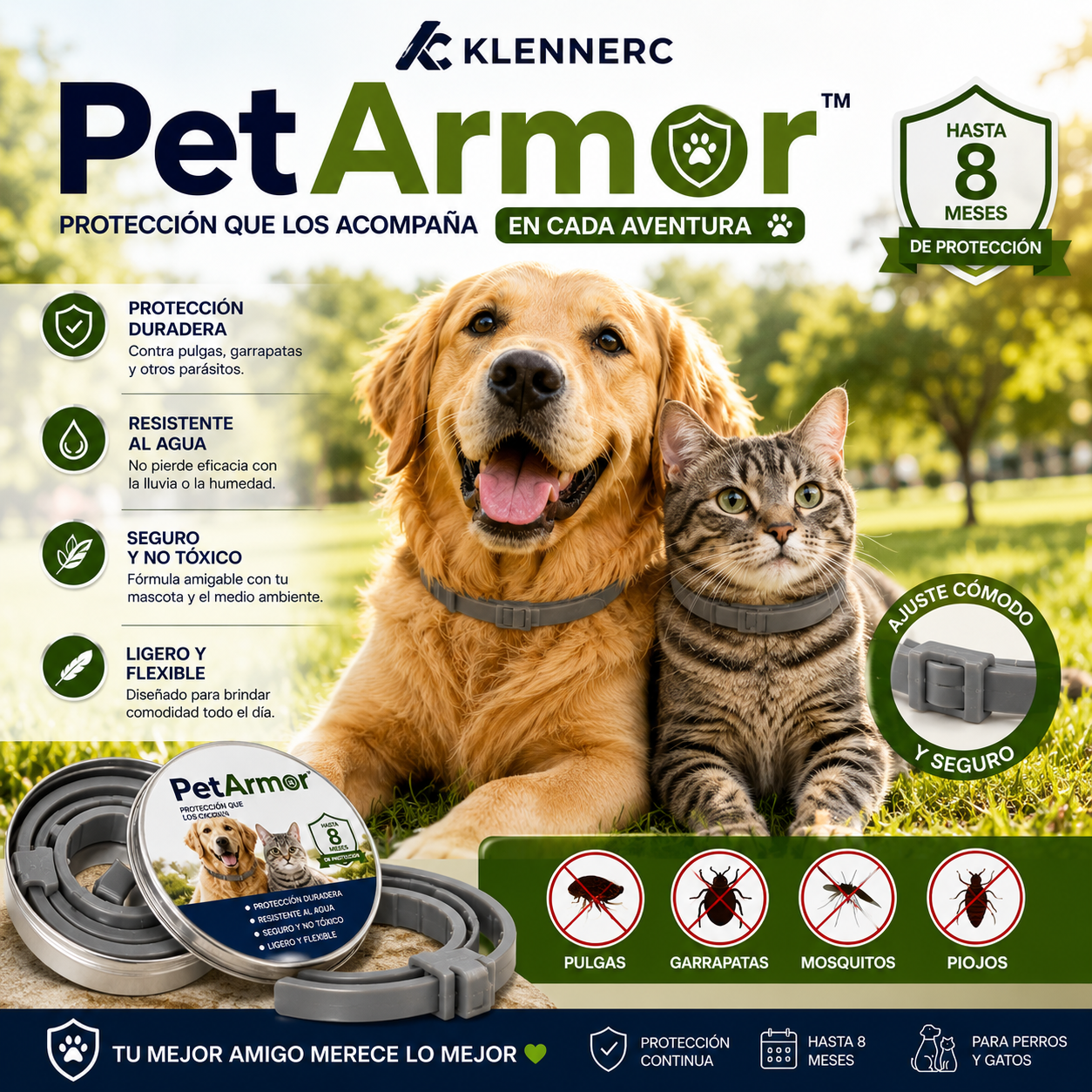 PetArmor™ Collares Antipulgas De Perros Y Gatos