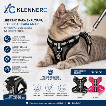 KittySafe™ Pechera Arnes Ajustable Para Gato