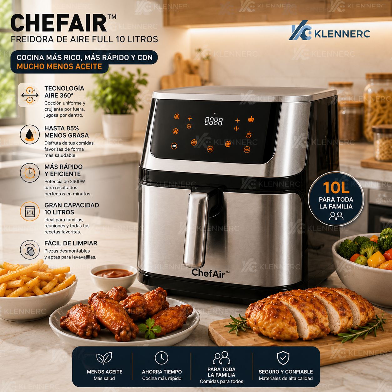 ChefAir™ Freidora de Aire Full 10 Litros