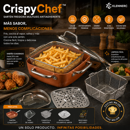 CrispyChef™ Sartén Freidora Multiuso Antiadherentes