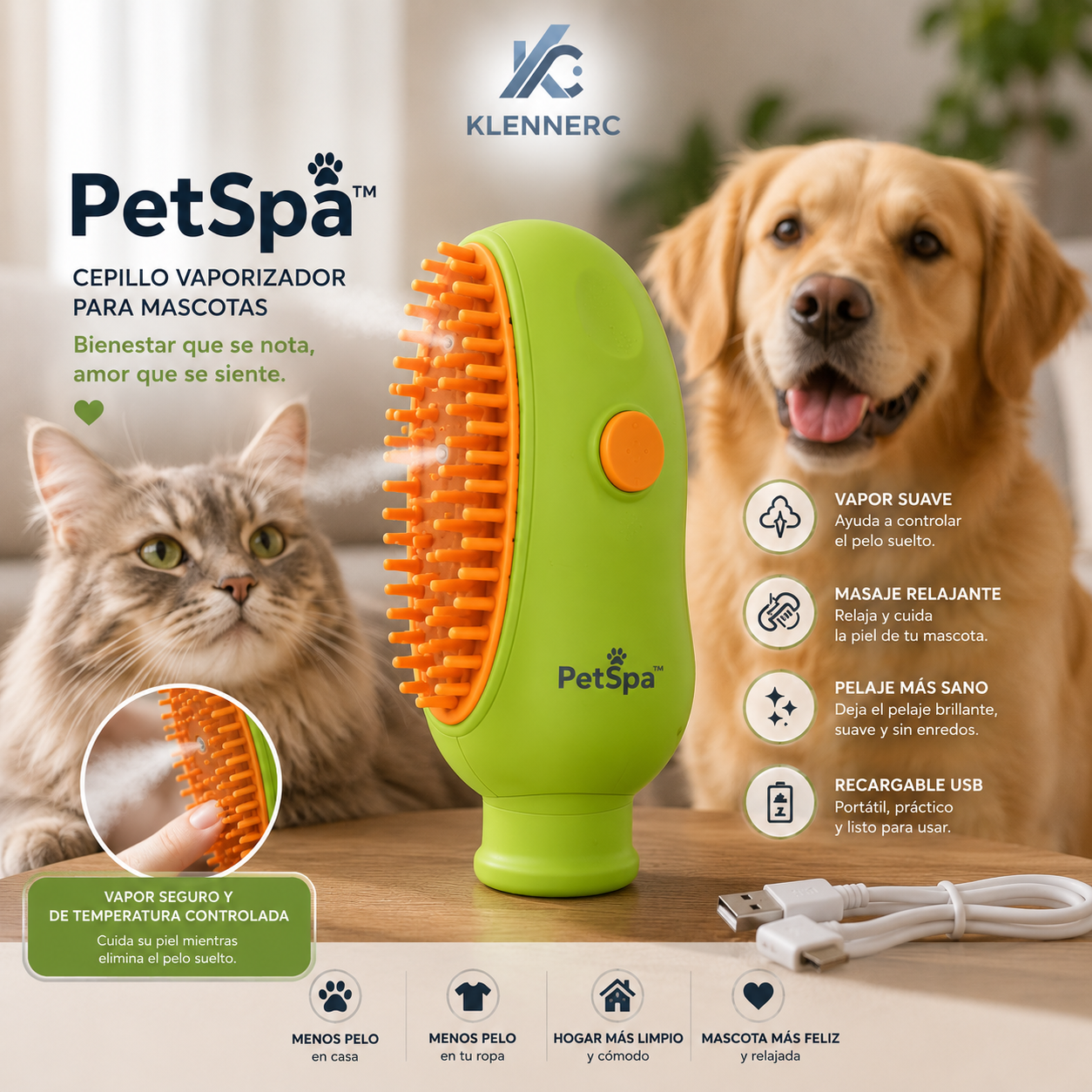 PetSpa™ CEPILLO HUMIDIFICADOR MASCOTAS