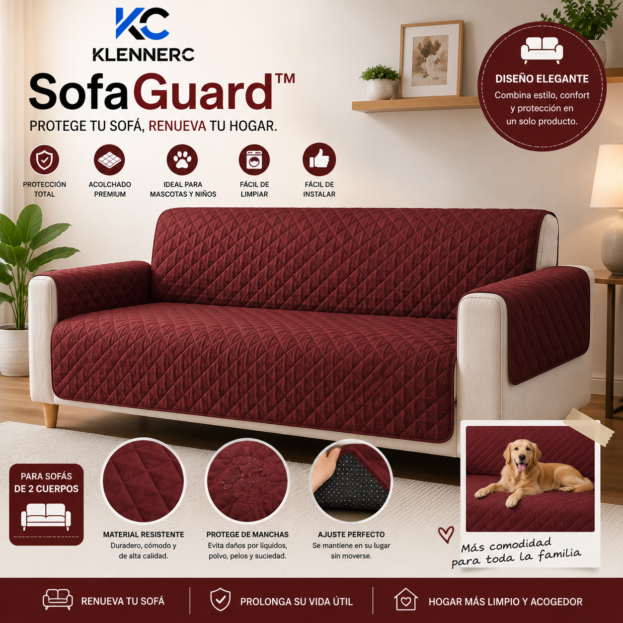 SofaGuard™ PROTECTOR SOFA 2 CUERPOS